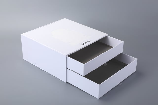 Double-drawer rigid boxes